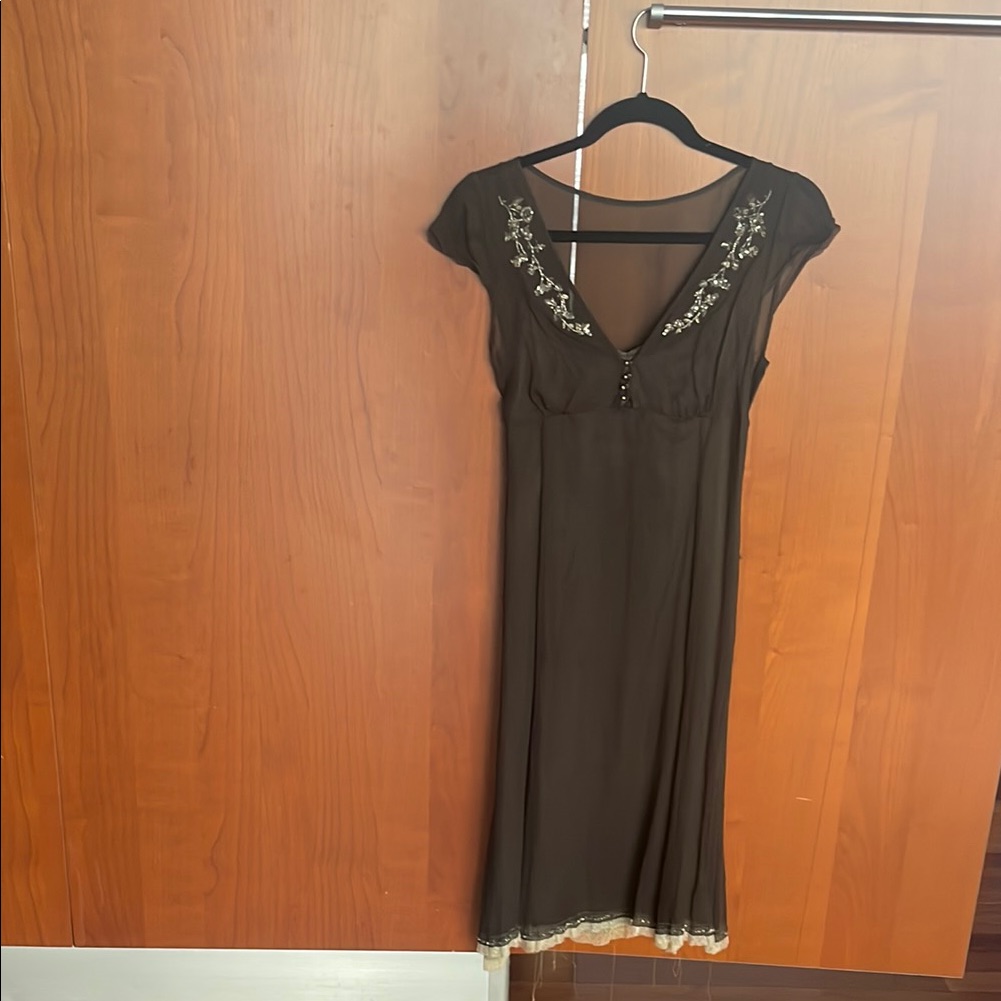 Ellie Tahari Brown Cocktail Party Dress